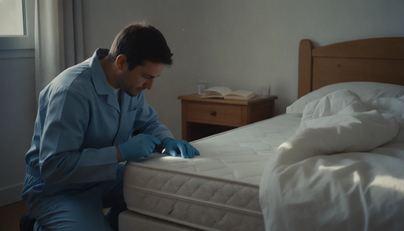 Matelas traité contre les punaises de lit dans une chambre