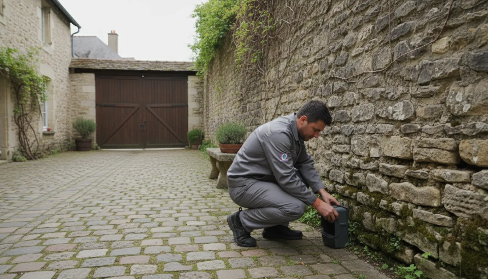 Terrier de rat dans la terre d'un jardin, entrée ovale sans monticule